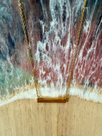 Rose Gold Horizontal Bar Necklace