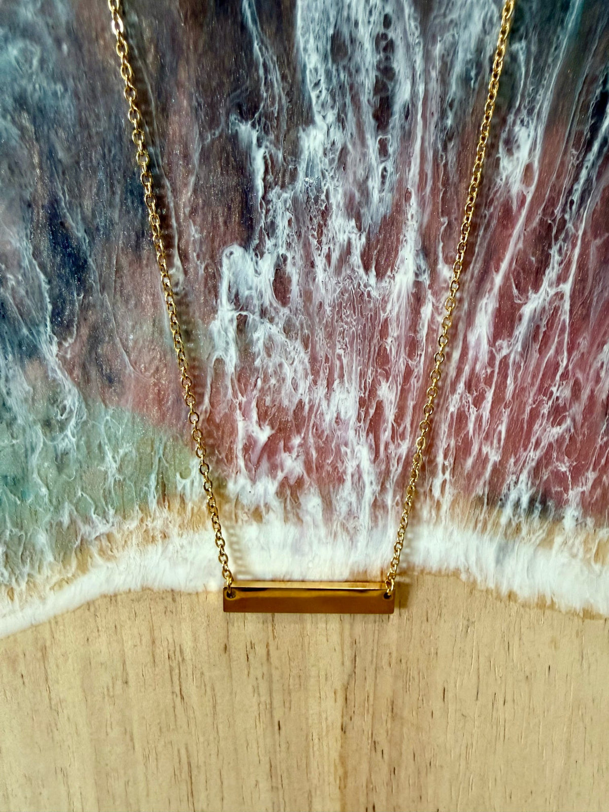 Rose Gold Horizontal Bar Necklace