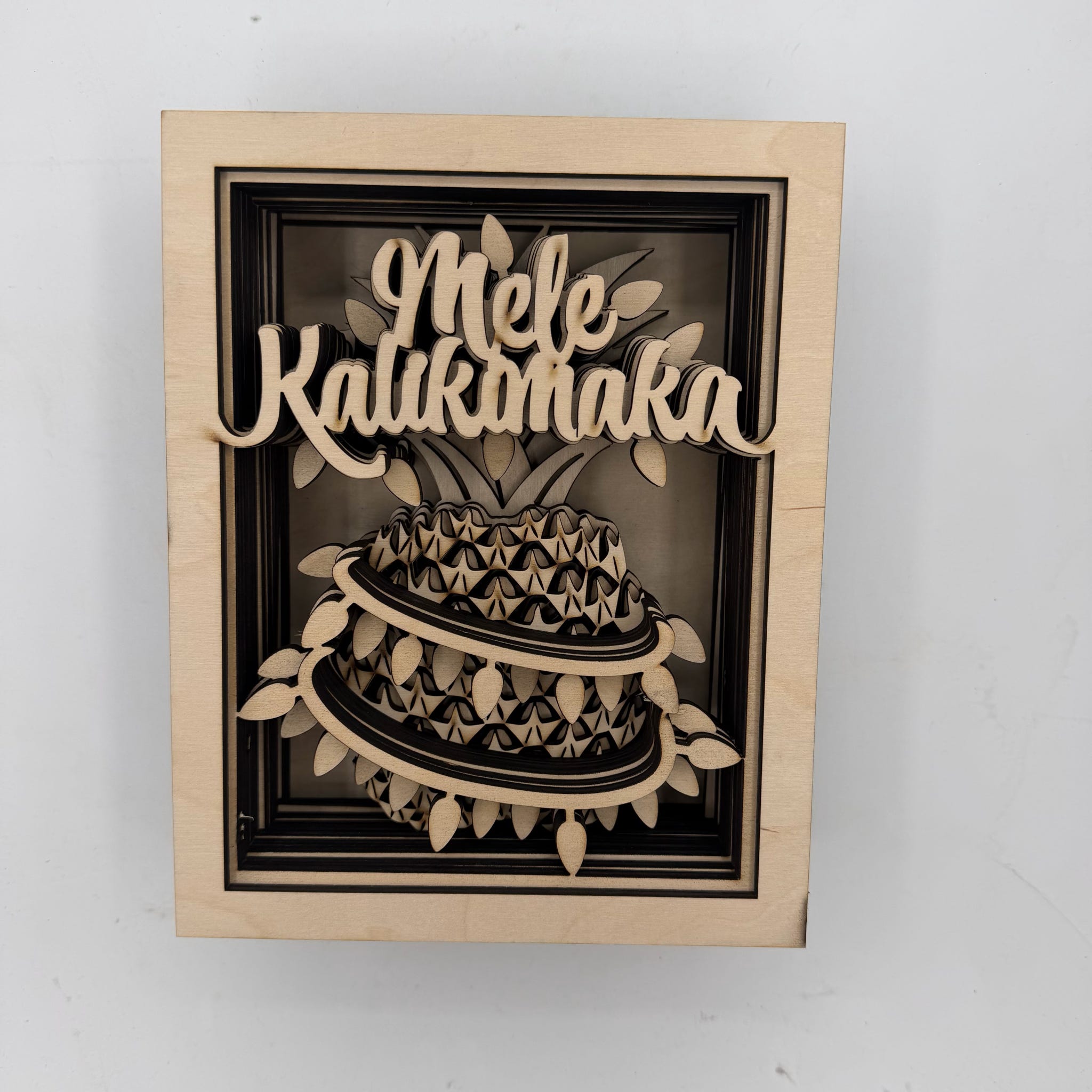 Mele Kalikimaka Pineapple 3D Shadow Box G0709 – Paisley Grace Makery
