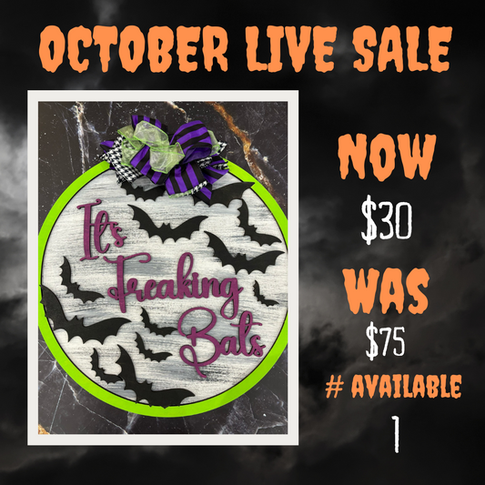 **Painted It's Freakin Bats 18" 3D Door Hanger