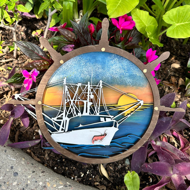 Shrimp Boat Sign 3D LASER PROJECT - P014085
