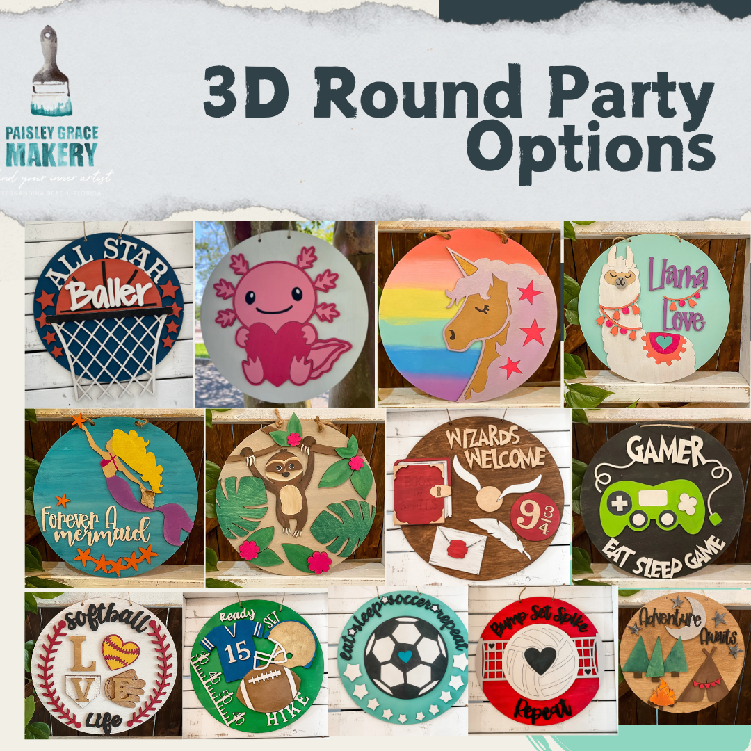 BOOK AN ALL THE THINGS THEY LOVE 3D ROUND PARTY