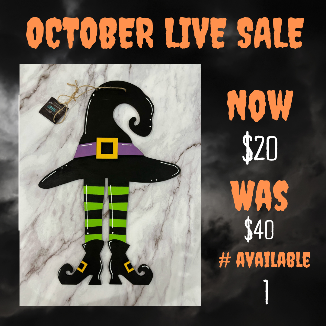 **Painted Witch Legs Door Hanger