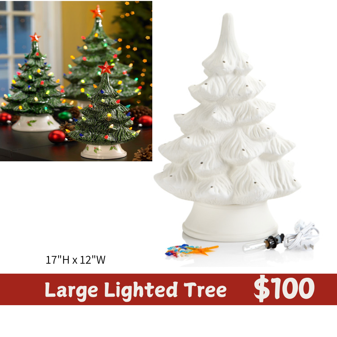 Lighted Ceramic Christmas Tree 17"