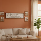 Wooden sign with text 'A Perfect Marriage is just two imperfect people who refuse to give up on each other.' outdoors.