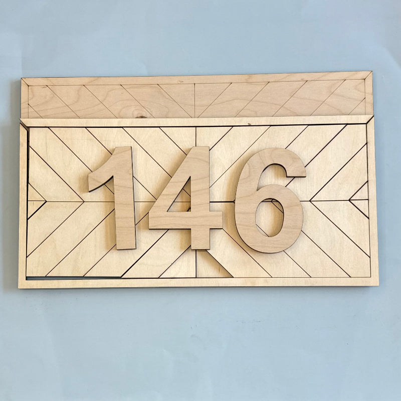 Address Numbers with Quilt Background P2276 3D Laser Cut Sign
