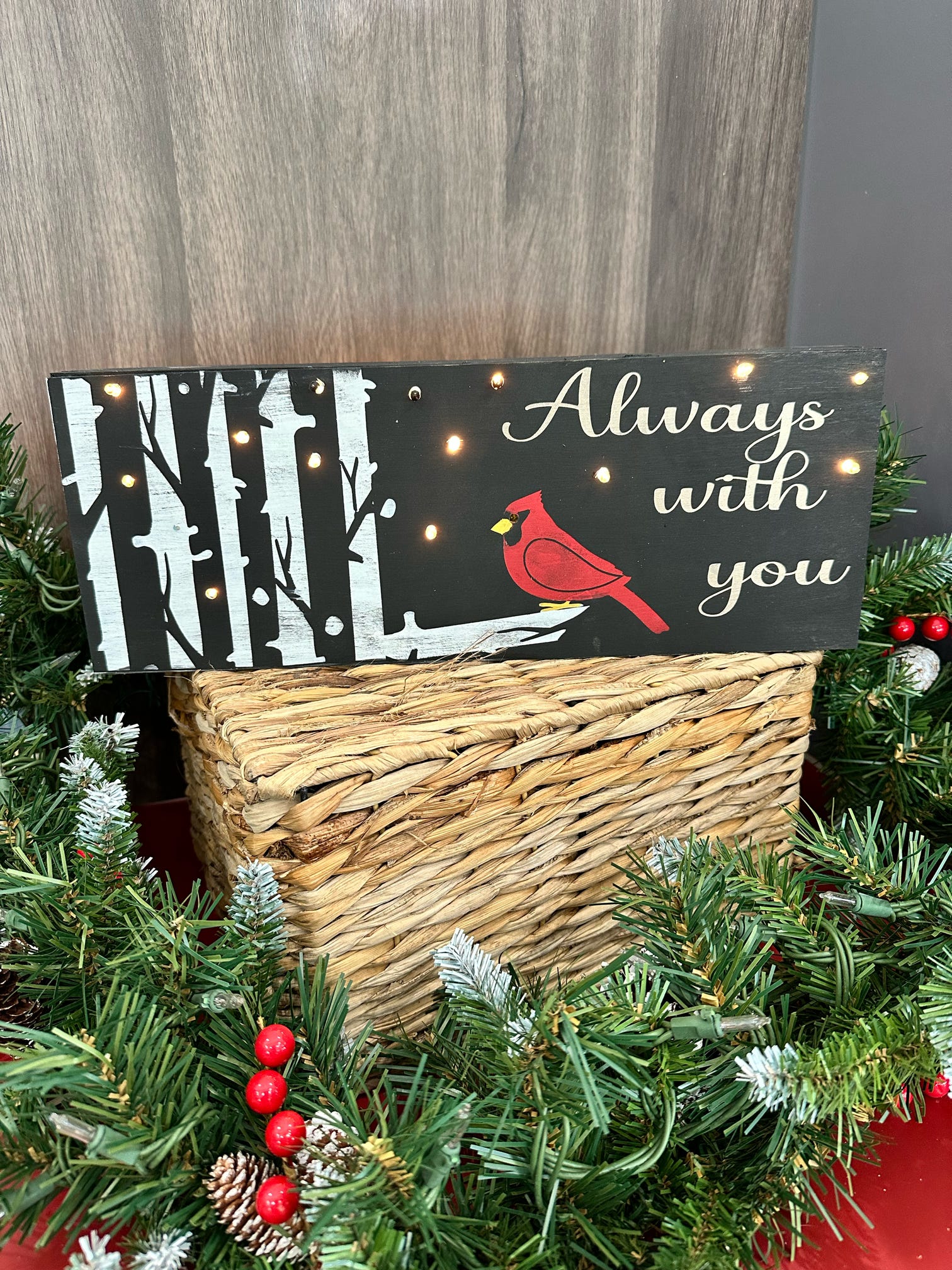 Always With You Cardinal Lighted Sign P13481