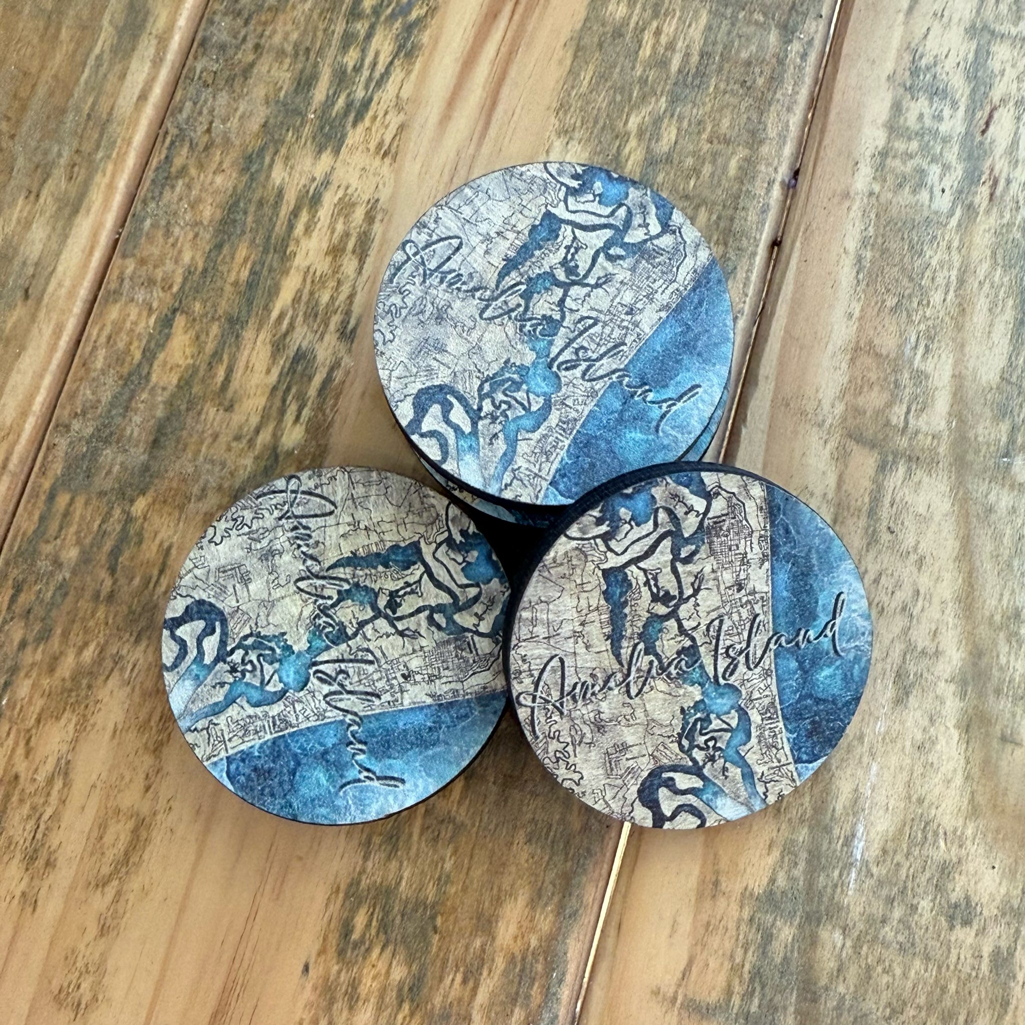 Amelia Island Map UV Printed Mini Magnet