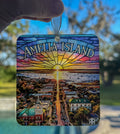 Colorful 'Amelia Island' souvenir ornament with a scenic design Suncatcher Realtor Gift. 