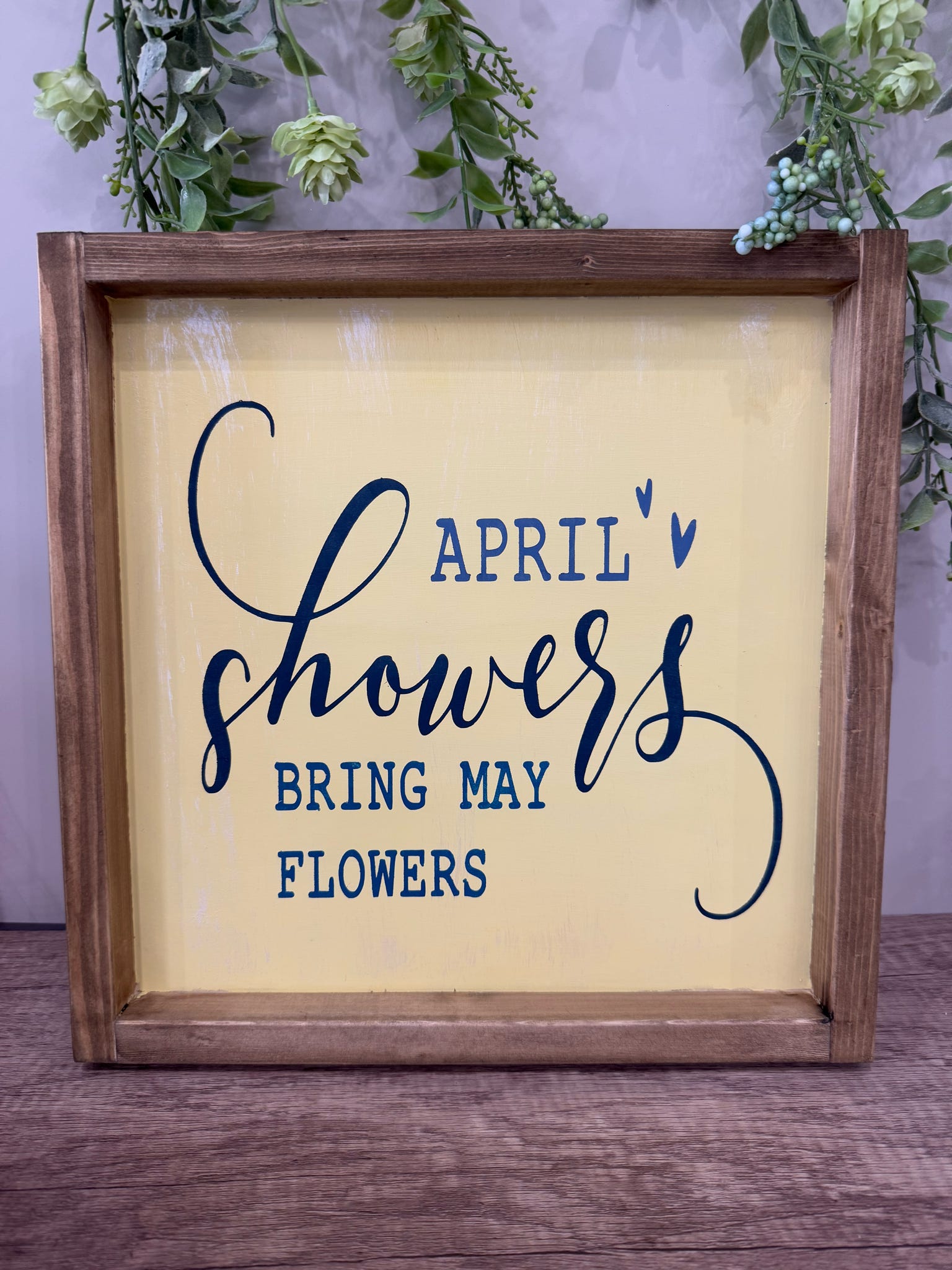 April Showers Bring May Flowers Square Sign P013767