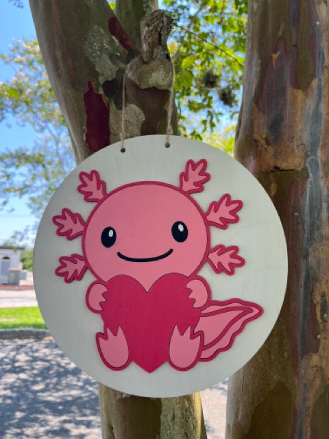 Axolotl 3D Small Round Youth Door Hanger P02877