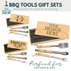 3-Piece BBQ Set in Wooden Pine Box