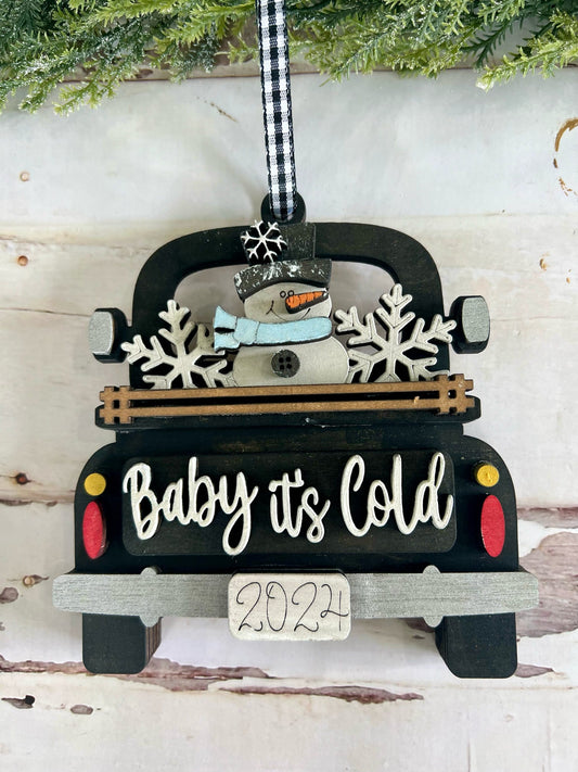 Baby Its Cold Truck Ornament Gift Card Holder P13199