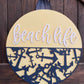 Beach Life with Anchors 3D CIRCLE DOOR HANGER DESIGN P1087