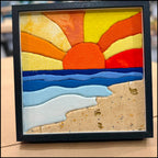 Beach Sunrise Kinusaiga Fabric Art G0693