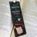 Being Productive in My Imaginary World Bookmark – Funny Acrylic Bookmark with Tassel for Book Lovers G0706