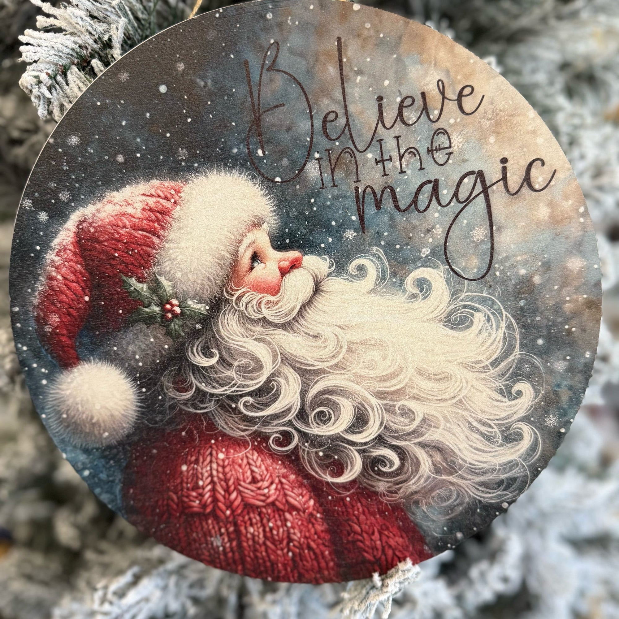 Believe in the Magic Santa 10" Printed Mini Round G234