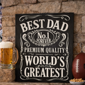 Man Cave with 'Best Dad' sign, pool table, and sports TV. Father's Day Sign. DIY Craft Father's Day gift.