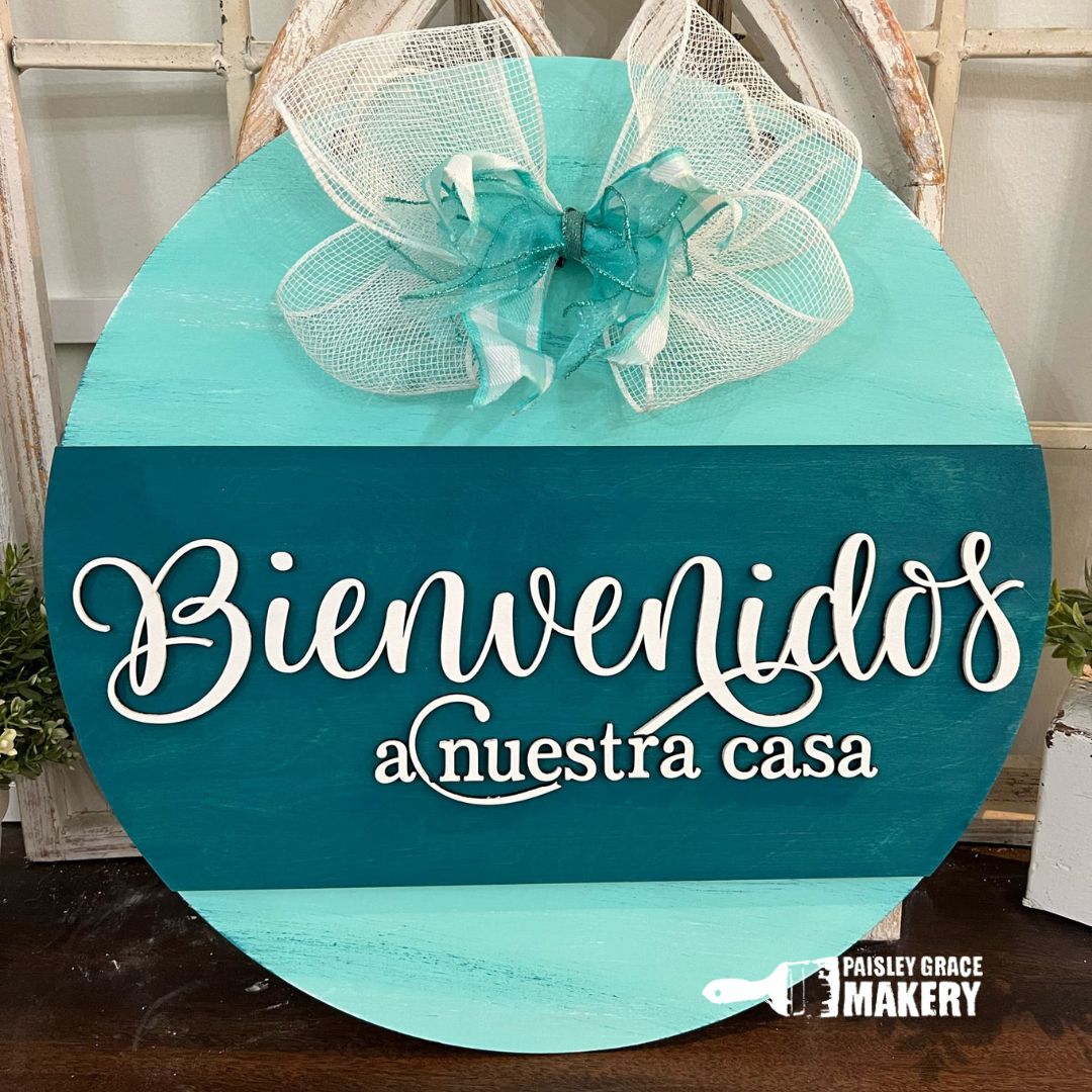 Bienvenidos a Nuestra Casa 3D Door Hanger P03760