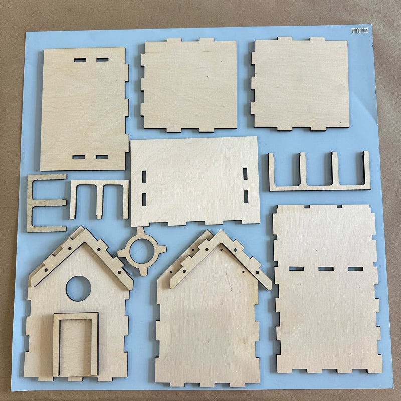Birdhouse with Porch Laser Cut P03834