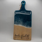 Bread Board Ocean Epoxy Cutting Board 18x8" Engraved