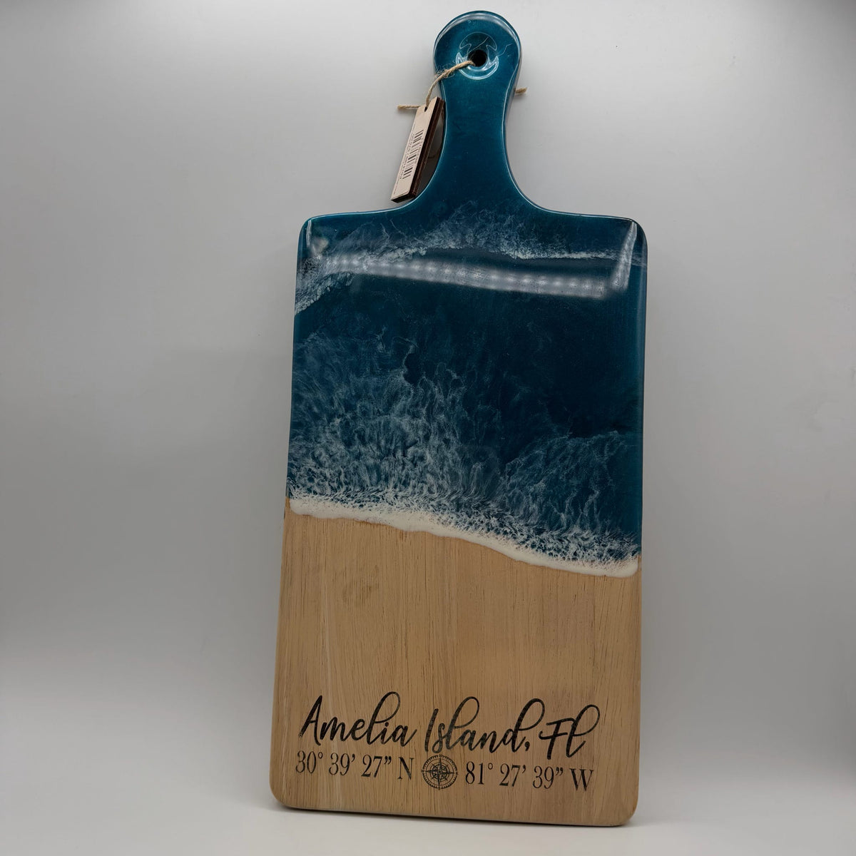 Bread Board Ocean Epoxy Cutting Board 18x8" Engraved