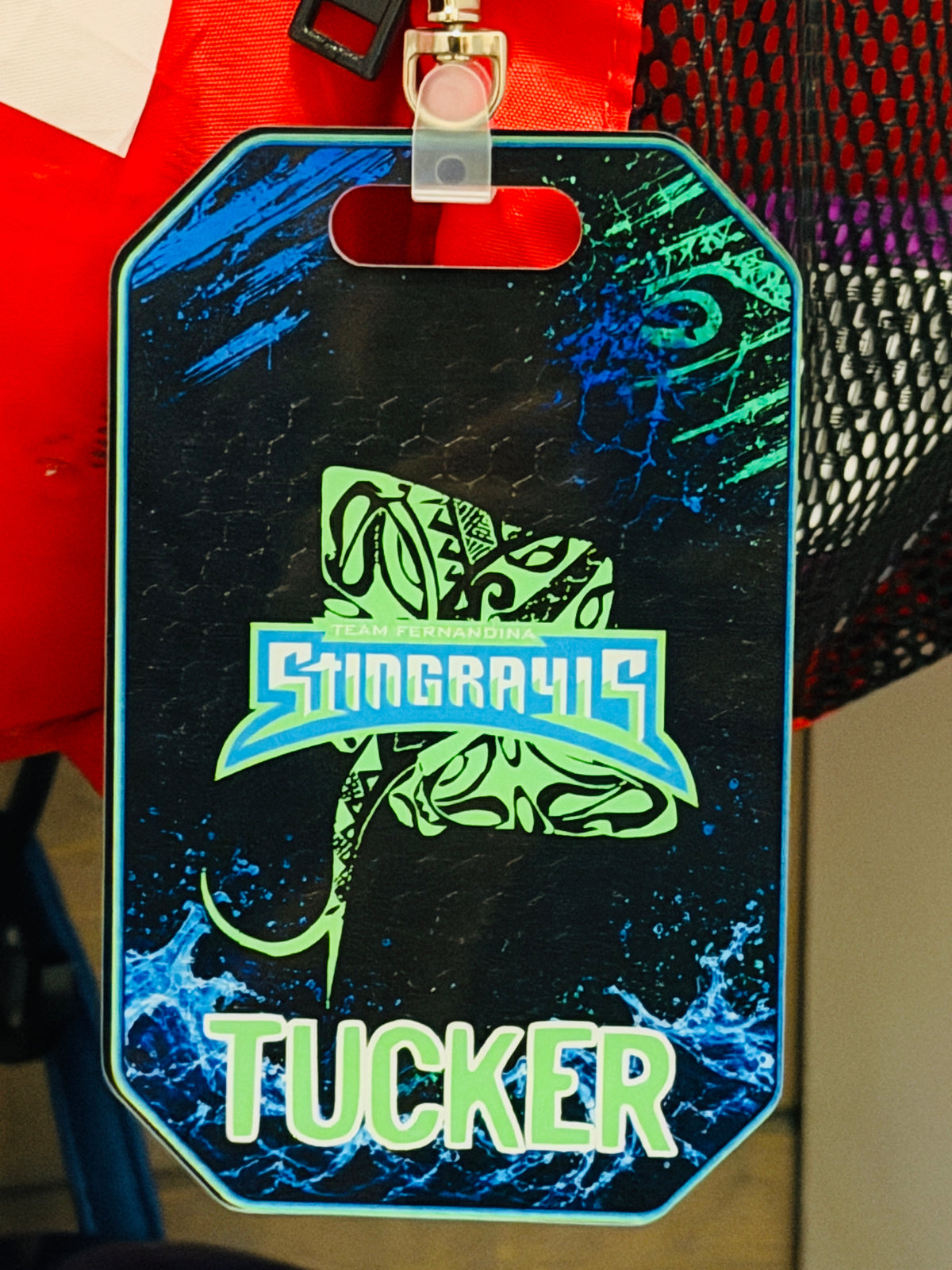 Personalized Fernandina Beach Stingrays Bag Tag- DUAL SIDED