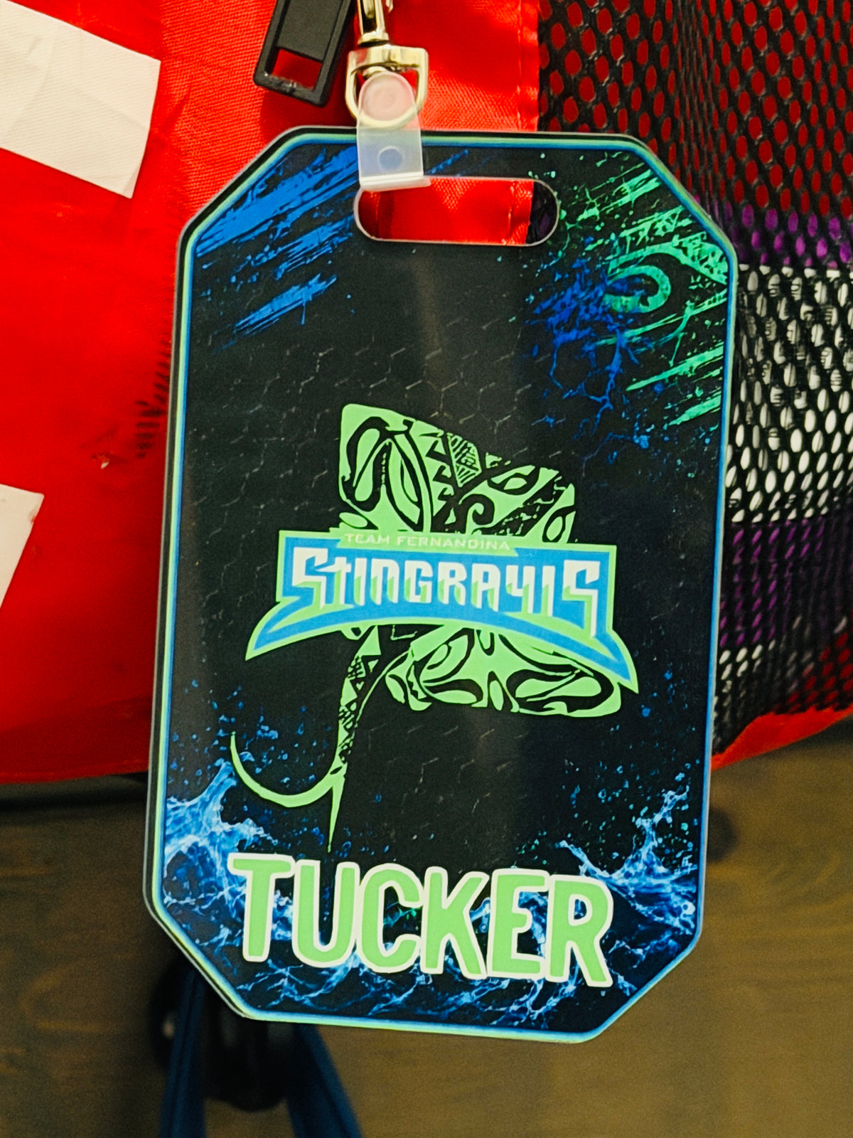 Personalized Fernandina Beach Stingrays Bag Tag- DUAL SIDED