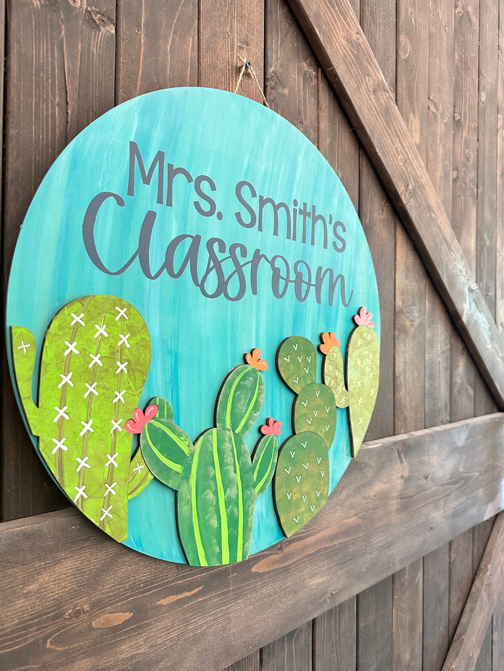 Cactus Personalized Door Hanger P02846