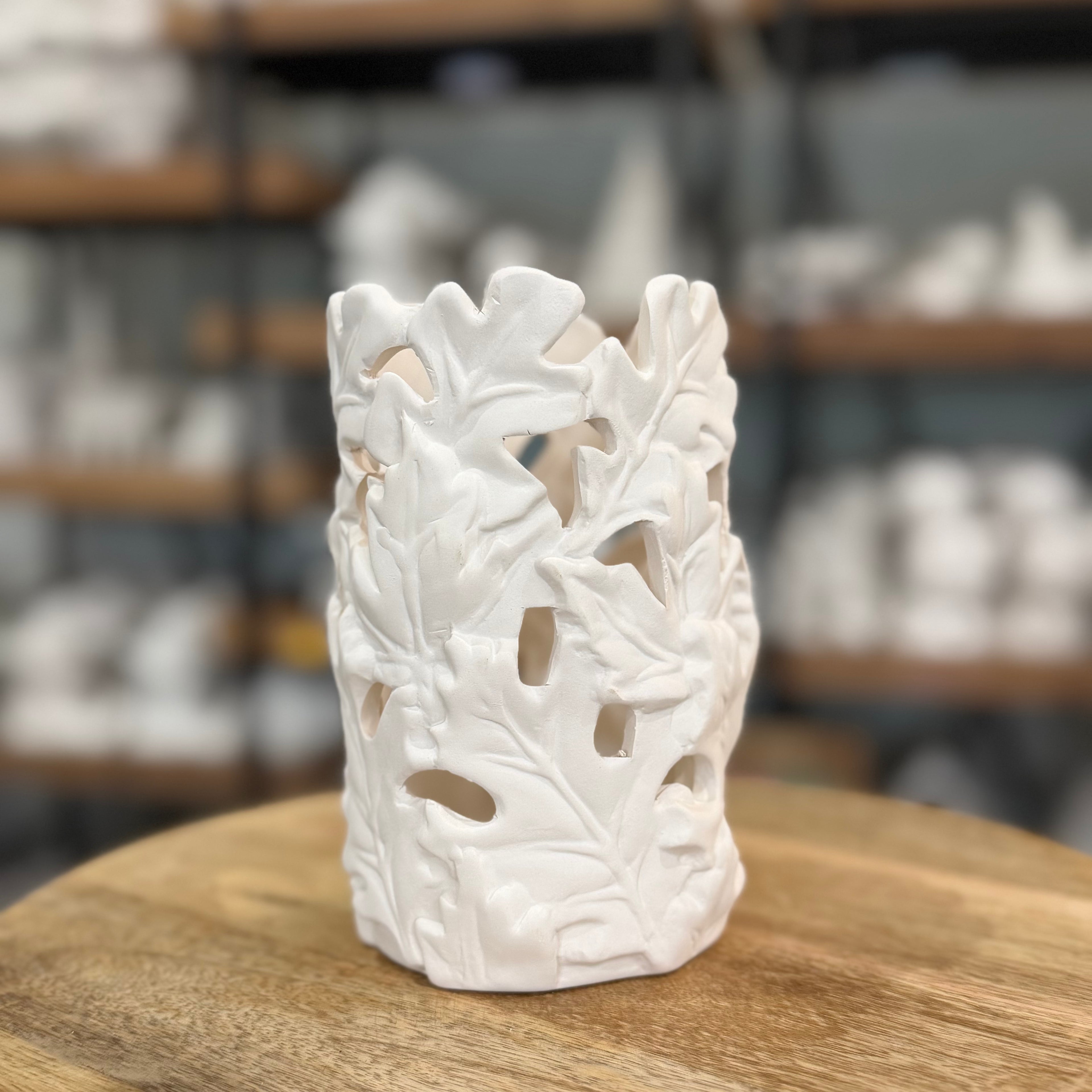 Ceramic Autumn Leaves Lantern G0745