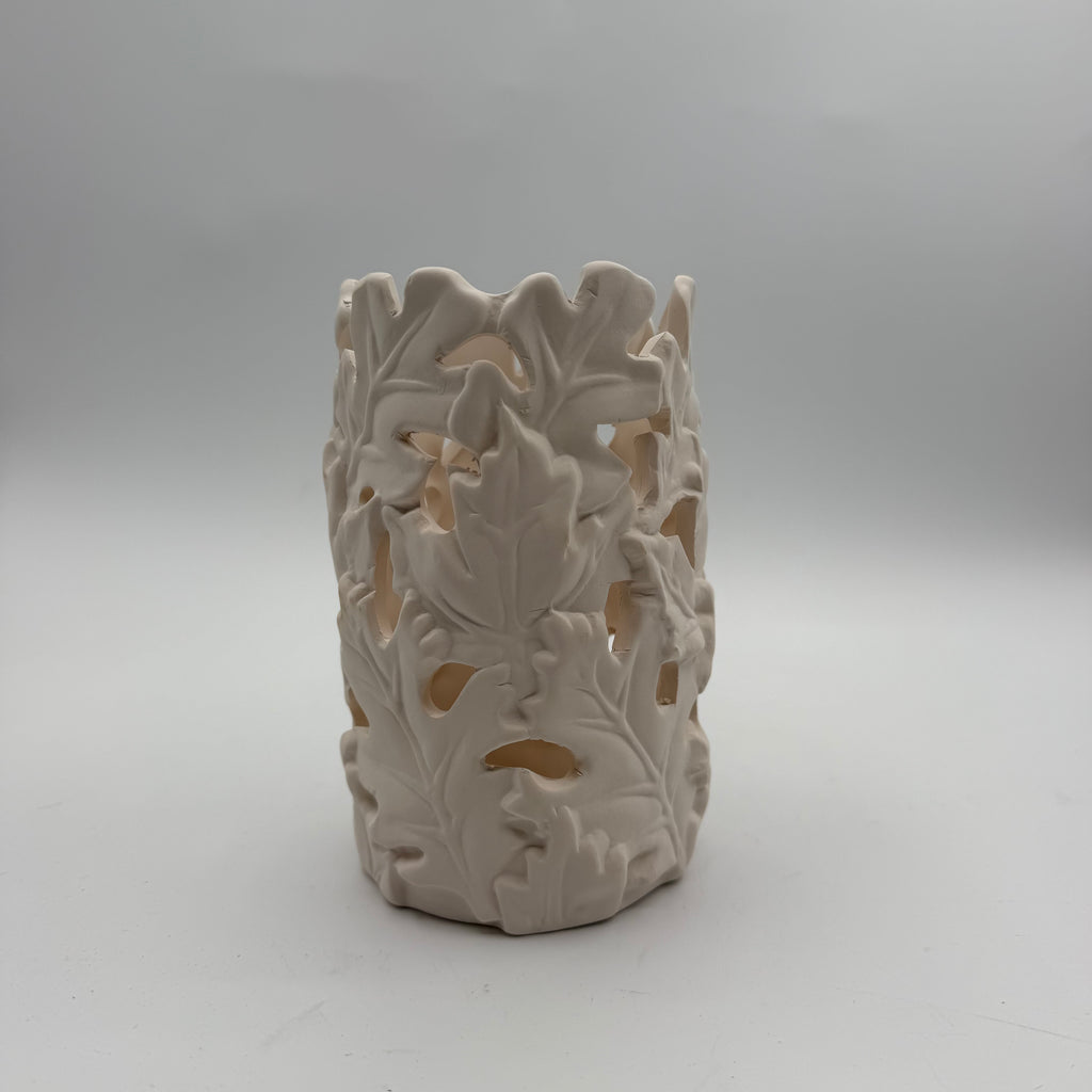 Ceramic Autumn Leaves Lantern, ceramic painting project, view 2