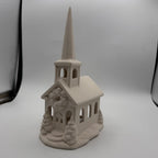 Ceramic Village Church Lantern, ceramic painting project, view 2