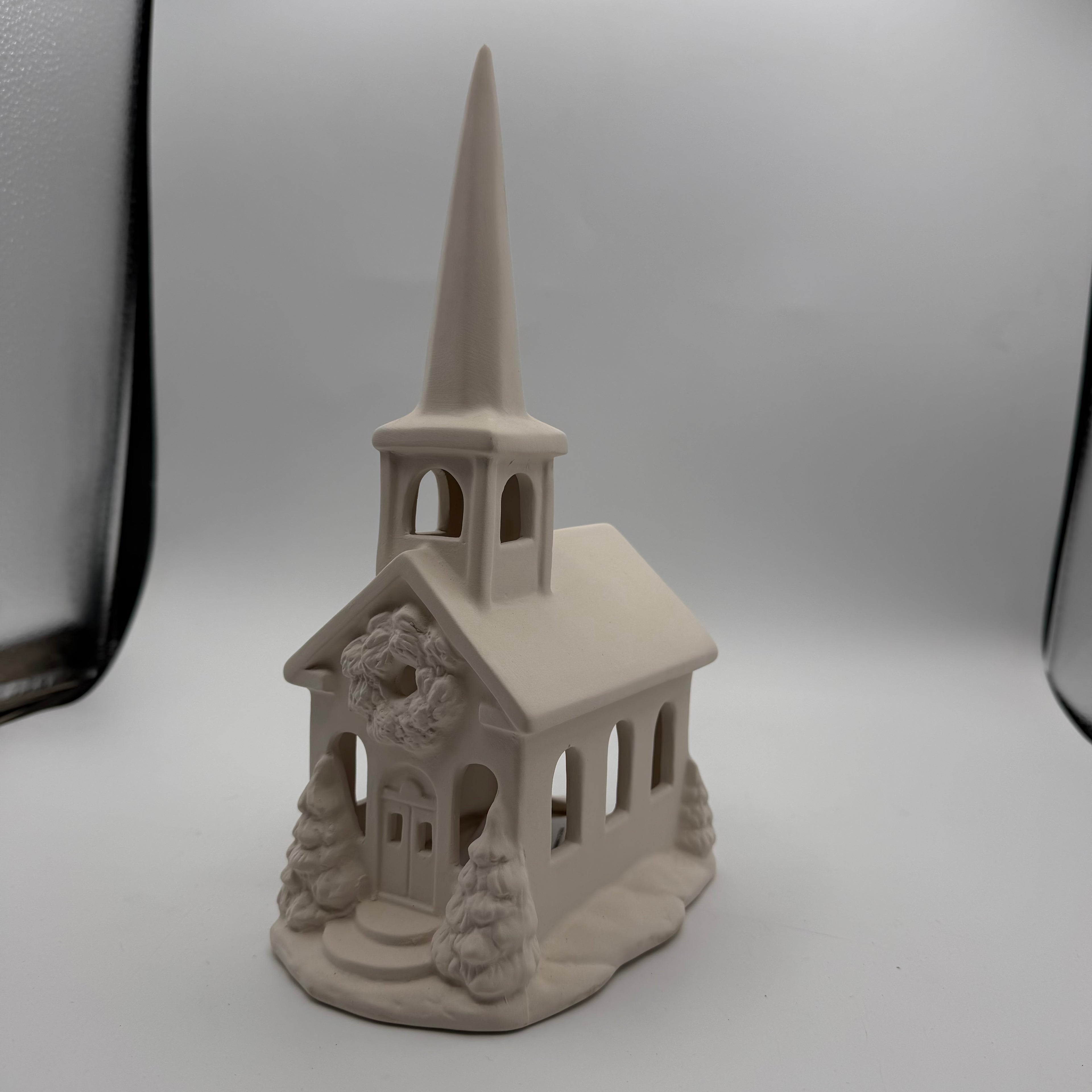 Ceramic Village Church Lantern G0746