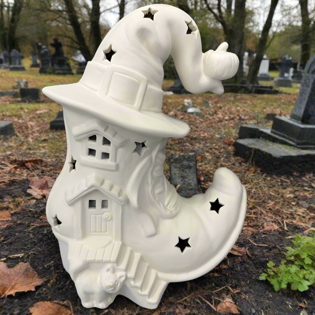 Ceramic Witch Boot Lantern