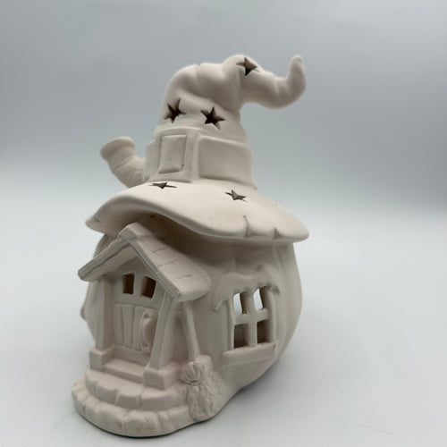 Ceramic Witches Lair Pumpkin House Lantern G0747