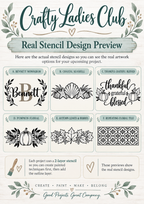 Crafty Ladies Club Stenciled Wood Riser - CLWR-001