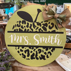 Cheetah Teacher Personalized Door Hanger P02824