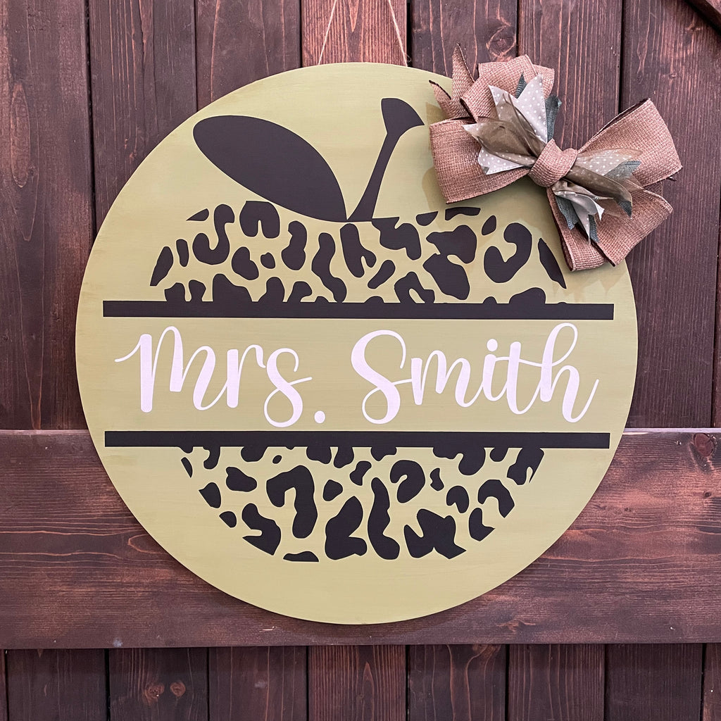 Cheetah Teacher Personalized Door Hanger P02824