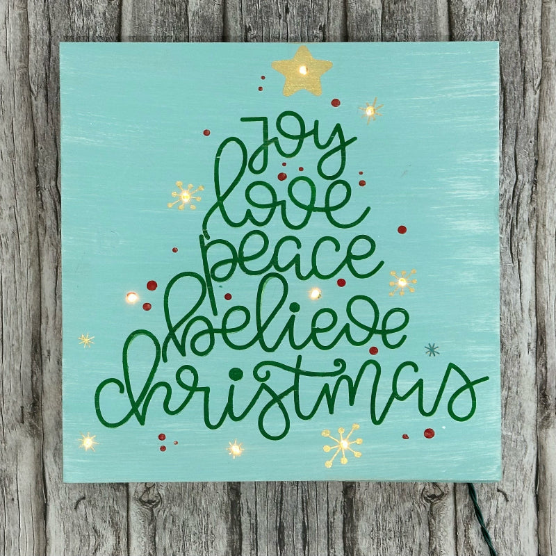 Christmas Word Tree Lighted Sign P13487