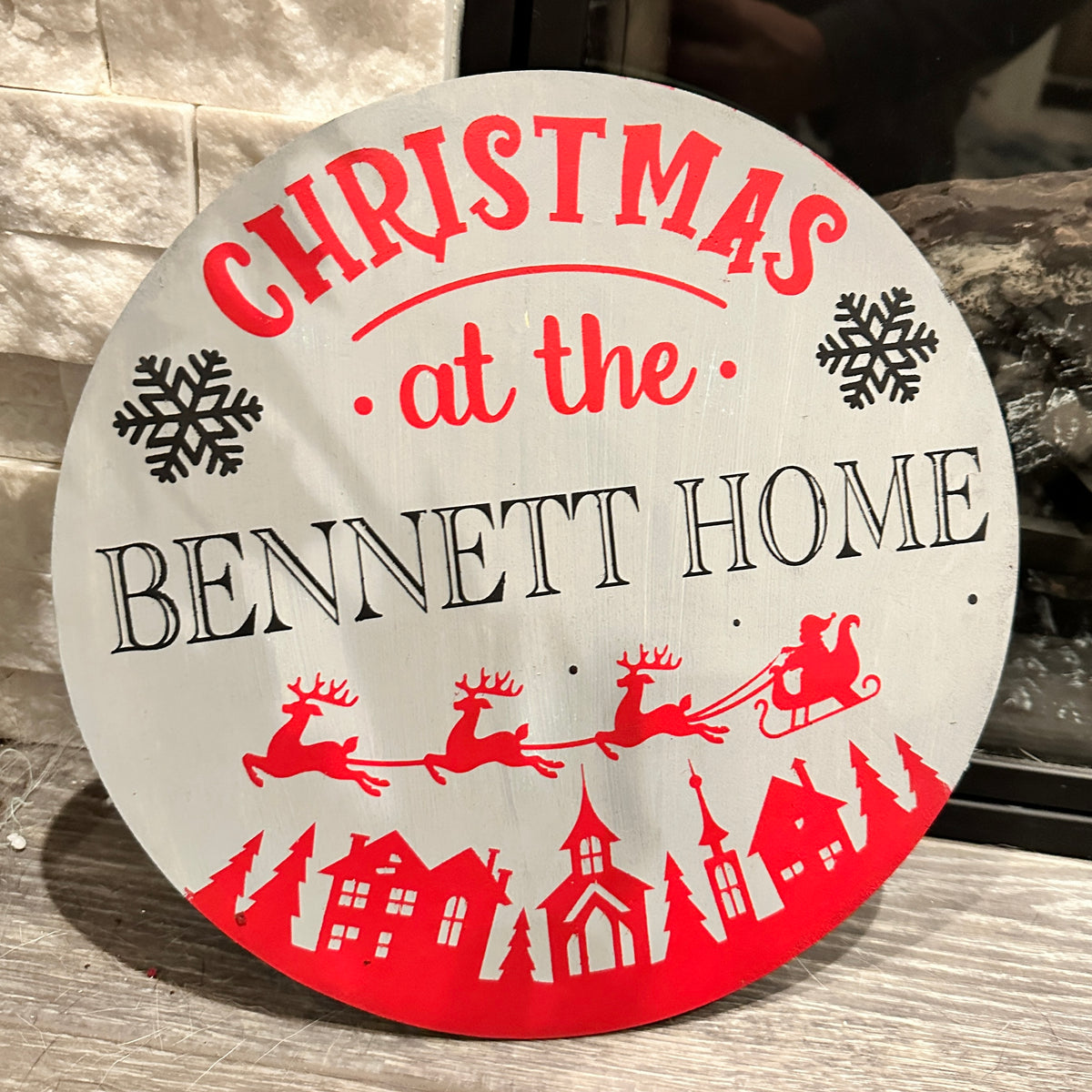 Christmas at the (NAME) Home Round Design P03097