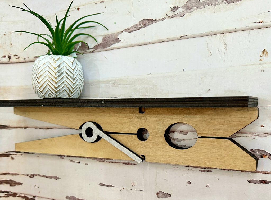 Clothespin Shelf Laser Cut Sign P02914