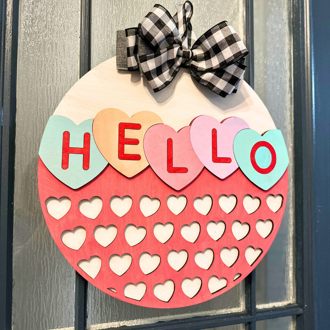 Conversation Hearts 3D CIRCLE DOOR HANGER DESIGN P03520