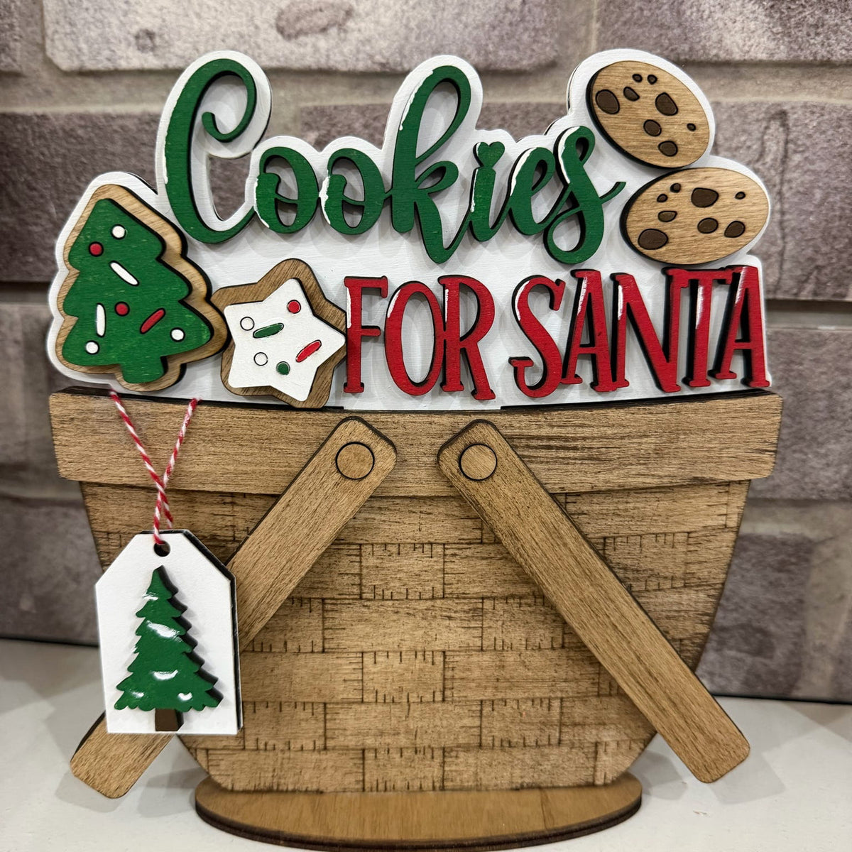 Cookies for Santa Basket Changeable 3D LASER PROJECT G0803