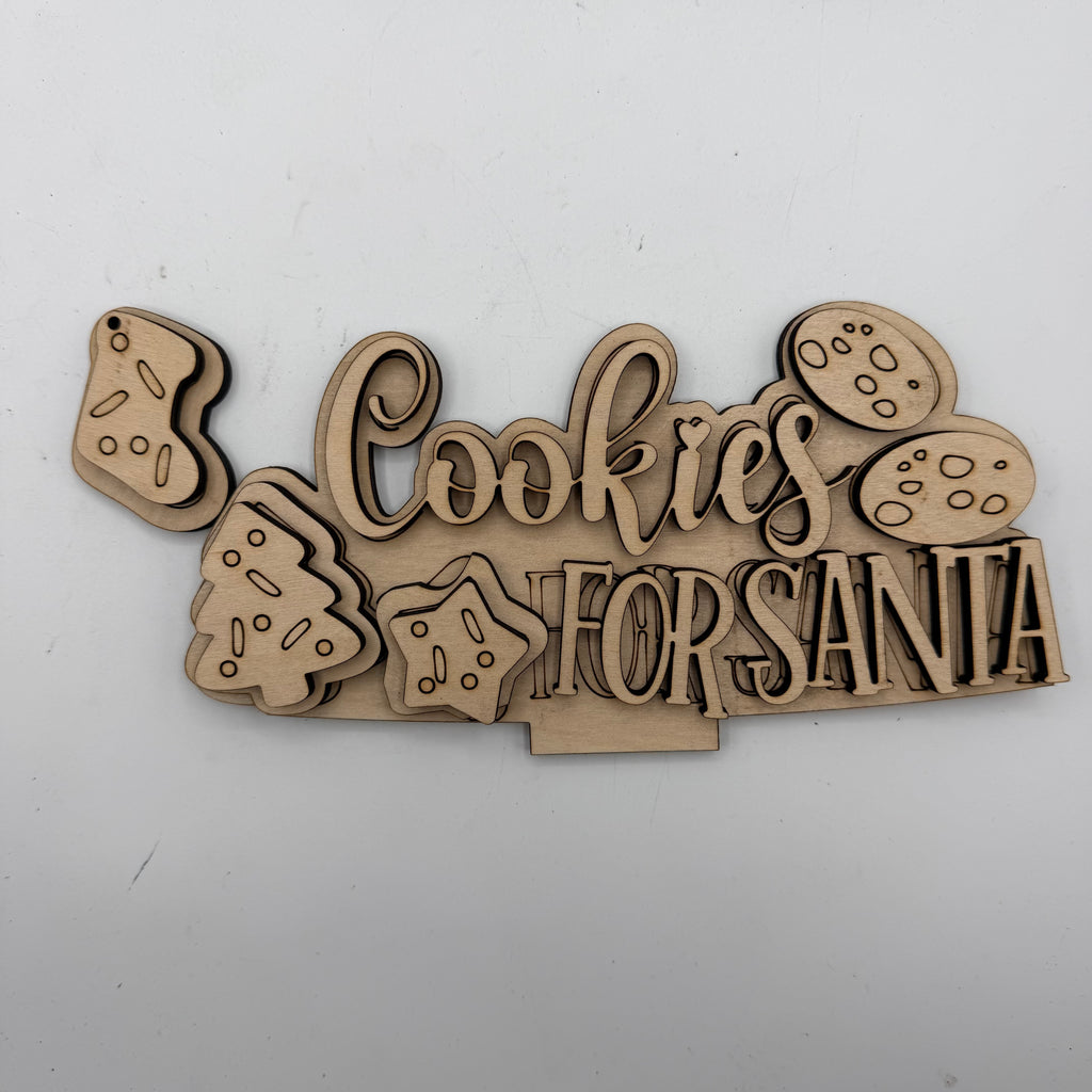 Cookies for Santa Basket Changeable 3D LASER PROJECT G0803