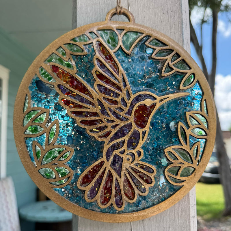 SeaGlass Sun Catcher Hummingbird - P014275