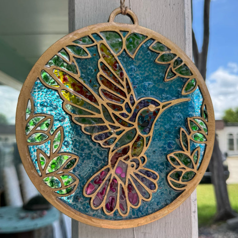 SeaGlass Sun Catcher Hummingbird - P014275