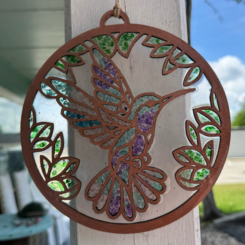 SeaGlass Sun Catcher Hummingbird - P014275