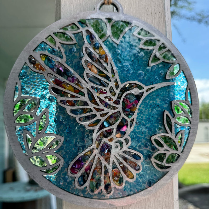 SeaGlass Sun Catcher Hummingbird - P014275