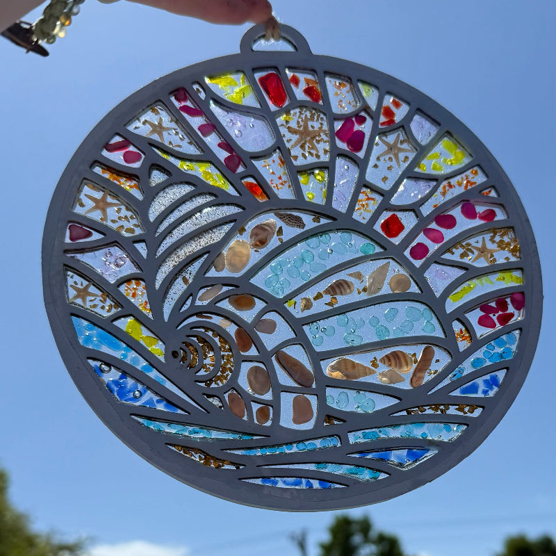 SeaGlass Sun Catcher  Shell- P014282