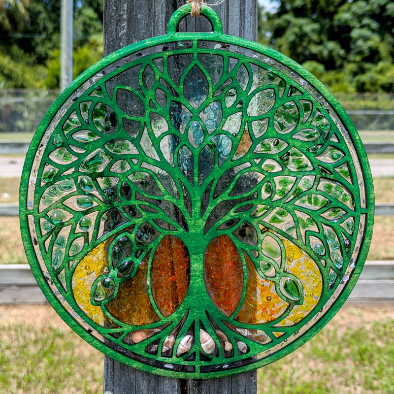SeaGlass Sun Catcher Tree ofLife- P014279